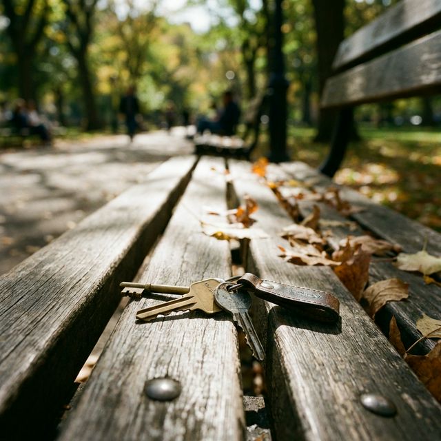 Molhe de chaves esquecido em cima de um banco