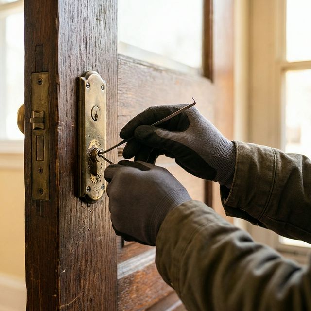 Técnico a realizar a abertura de porta em Lisboa sem danos